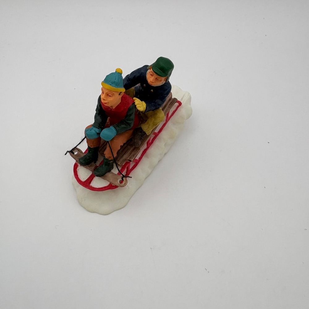 Lemax Country Cove Gramps 1999 Sledding With Gramps Holiday Village
